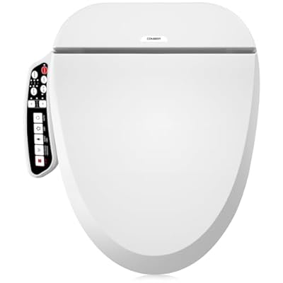 Combier CMA102 Bidet Toilet Seat, Elongated Smart Unlimited Warm Water, Vortex Wash, Electronic Heated, Warm Air Dryer, Rear and Front Wash, LED Light, Need Electricity(Elongated)