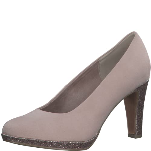 MARCO TOZZI Damen Pumps Glitzer Vegan, Beige (Powder Comb), 38 EU