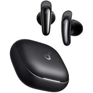 Soundcore Liberty Buds by Anker, Semi-in-Ear Design, Removable Ear Fins, Real-Time Adaptive Noise Cancelling, Fast Charging, Wireless Bluetooth Earbuds,Translation Earbuds, 30H Playtime