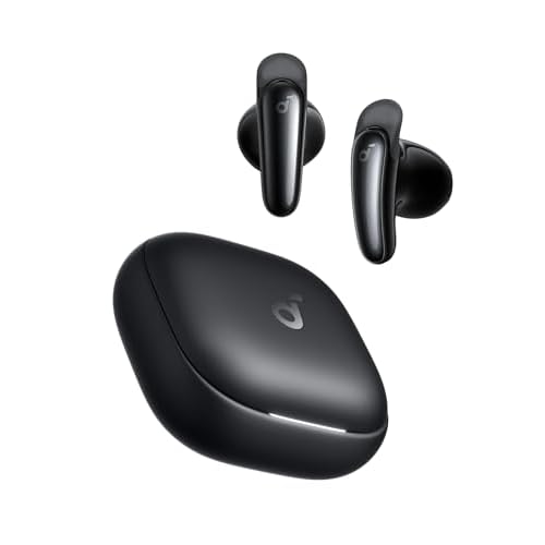 soundcore Liberty Buds by Anker, Half-in-Ear Design, Removable Ear Fins, Real-Time Adaptive Noise Cancelling, Fast Charging, Wireless Bluetooth Earbuds, Translation Earbuds, 30 Hours of Play