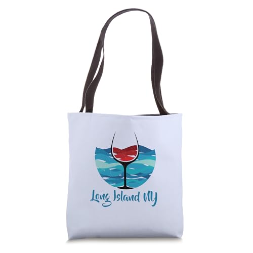 Long Island Beach Wine Glass Ocean Winery Tour Tote Bag