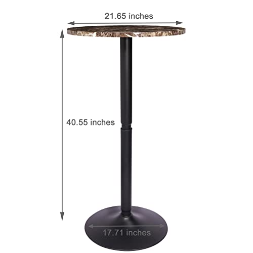 Vilavita Bar Table Round Detachable Pub Table Mdf Top With Metal Leg And Round Base, 21.65 Inch Top And 40.55 Inch Height #TOP2
