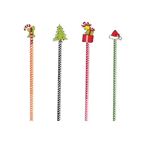 24 Pcs Christmas Paper Straws - Red & Green Theme...