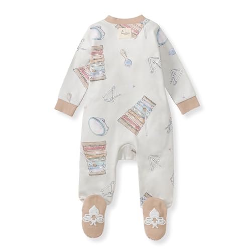 Image of Burt's Bees Baby unisex-baby Sleep & Play, Organic One-piece Romper-jumpsuit Pj, Zip Front Footed Pajama