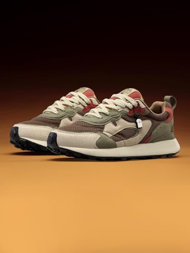 Image of The Souled Store Trailz: Men and Boys Low Top Sneakers Modern Retro Runner Breathable Mesh and Microfiber Suede Cushioned Insole Lugged Outsole Lace Up