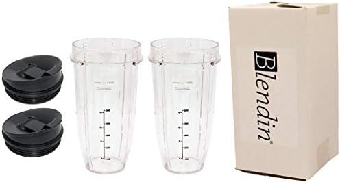 Miniatura 9 de Blendin Vaso grande alto de 24 onzas con tapa Sip N Seal de repuesto, compatible con licuadoras Nutri Ninja Auto IQ y Duo - Vasos de repuesto de