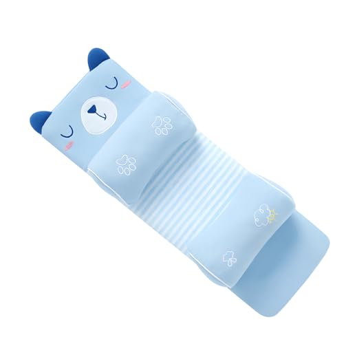 Hojalis Baby Head Shaping Pillow with Cartoon Pillowcase, Memory Foam Baby Pillow for Head Shaping, Children's Pillow with Case, Breathable & Flat for Newborns to Correct Head Shape (Blue, One Size)