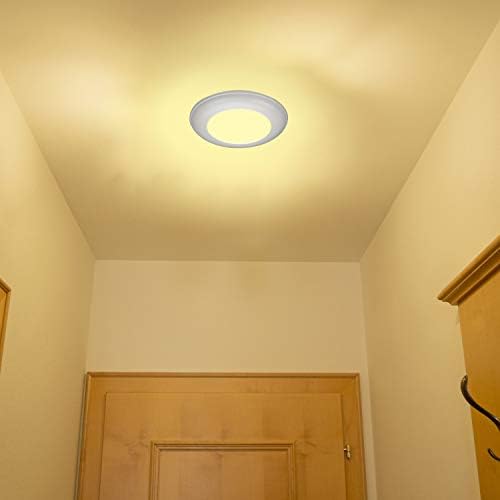 WOOPHEN Motion Sensor Ceiling Light Battery Operated Ultra Bright Motion Activated Indoor Light for Stairway Hallway Wardrobe Basement Warehouse 180 Lumen Warm White Night Light