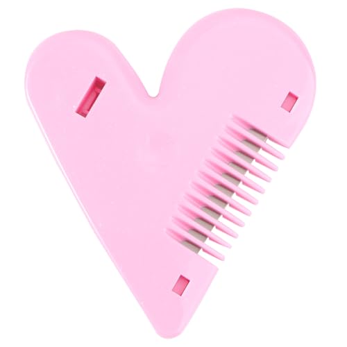 Healeved Peine Cortapelos Doble Cara para Mujer Cortador de Flequillo Portátil Rosa Herramienta para Reparación de Cabello y Recorte de Puntas Abiertas Uso Doméstico
