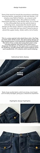 Women's Fall Winter Double Pocket Design Plus Size Plus Size Denim Mini Skirt2