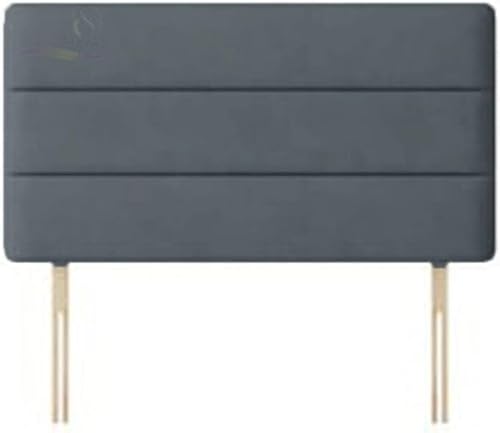 ZNX 20 Inch Height Plush Fabric Extra Paded 2 Line Headboard For Divan Bed Bedroom Furniture Size 2Ft 6 Inch/ 3Ft / 4Ft / 4Ft 6 Inch / 5Ft / 6Ft (Charcoal, 20 Inch Height 3 Ft Single)