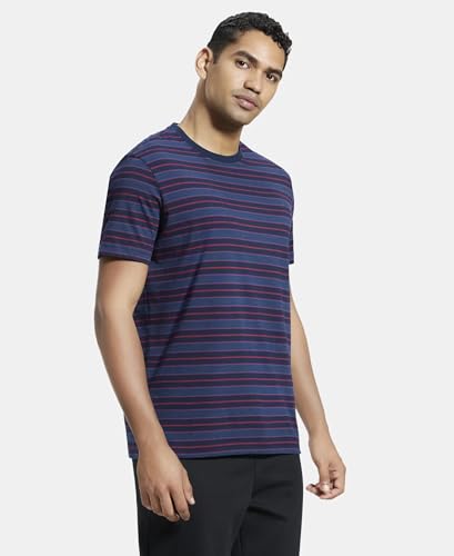 Image of Jockey 2717 Men's Super Combed Cotton Rich Striped Round Neck Half Sleeve Regular Fit T-Shirt