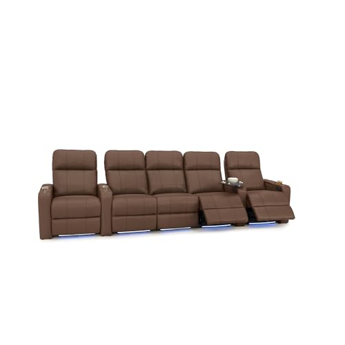 Image of Seatcraft Monterey Home Theater Seating Tobacco Row of 5 Middle Sofa