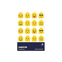 PAPERZIP - Building Block Head Emojis – 40 Stickers for Children, Teachers, Parents, Birthdays