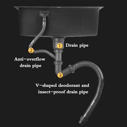 Fregadero utilitario de doble agujero con cesta de drenaje de sifón de acero inoxidable, lavabo grande y pequeño para cocina, restaurante, despensa, apartamento