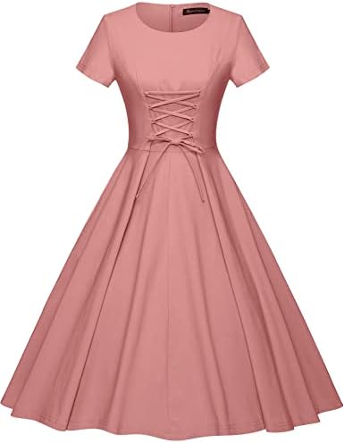 GownTown 1950s Vintage Dresses Short Sleeves Cocktail Swing Dress with Pockets, 918 Pink, XXL : Buy Online at Best Price in KSA - Souq is now Amazon.sa: Fashion GownTown 1950s Vintage Dresses Short Sleeves Cocktail Swing Dress with Pockets, 918 Pink, XXL : Buy Online at Best Price in KSA - Souq is now Amazon.sa: Fashion
