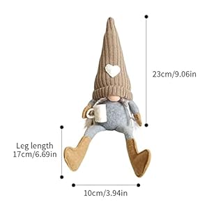 2 Pcs Gnomes Plush Bar Decor Handmade Swedish Tomte Gifts Farmhouse Scandinavian Figurine Gnome for Home Kitchen Coffee Station Table Shelf Brown