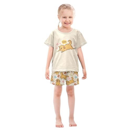 Golden Retriever Cute Yellow Summer Cute Pajama Sets, Short Sets for Daily Wears and Sleep Wears3