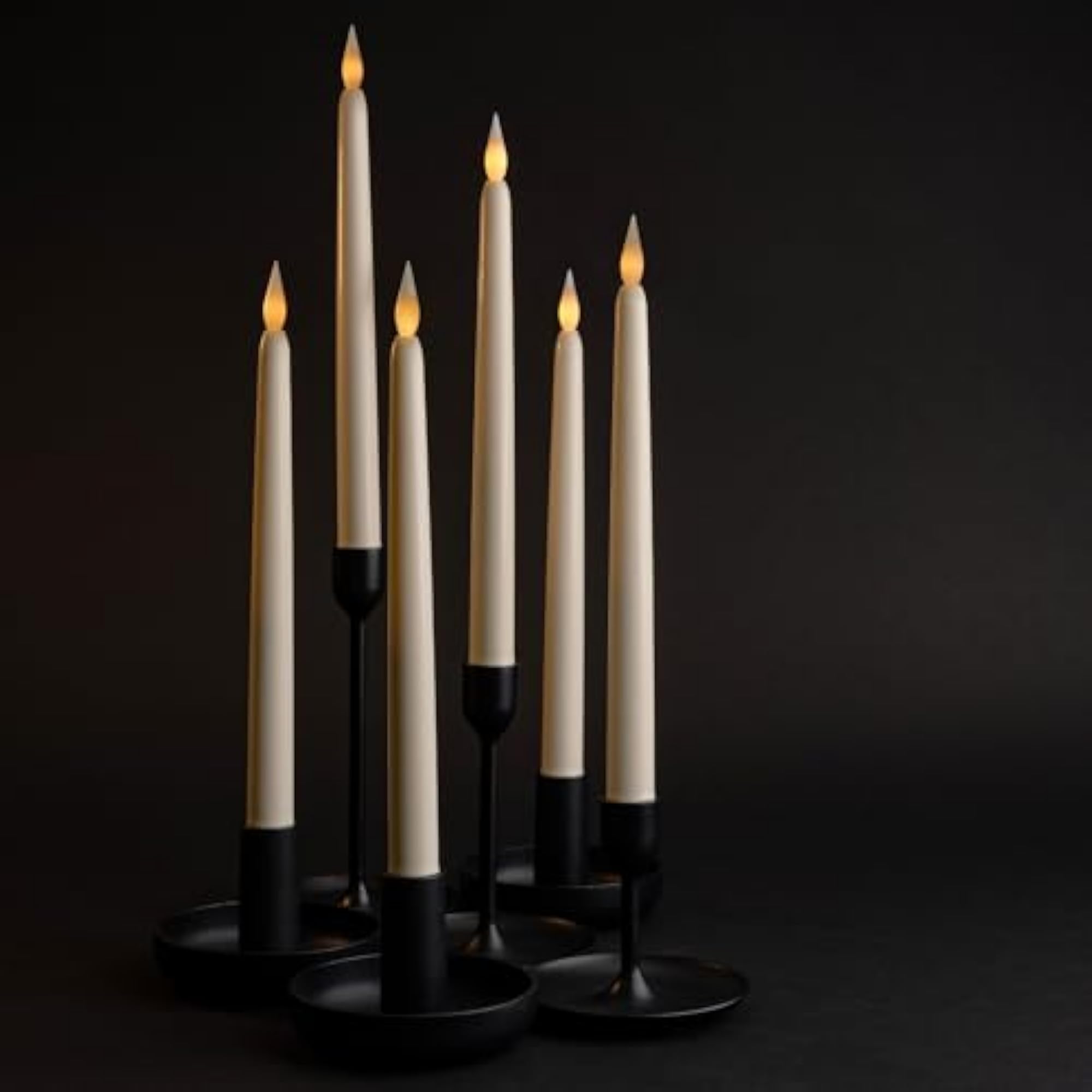 Ivory Taper Flameless LED Faux Wax Candle, 11"