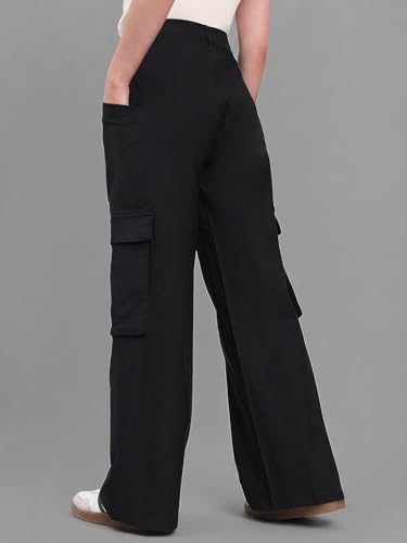 Image of GO COLORS Mostlysane Collection Polyester Cargo Pant for Women | Lightweight, Mid Rise, 4 Pockets