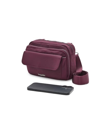 Image of Baggallini Modern Double Zip Crossbody - Lightweight 5.5 inchx7.75 inch RFID Travel Purse, Convertible Waist Pack Crossbody Bag
