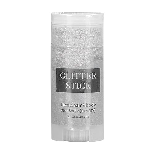 Waterproof Body Glitter Stick - Long-lasting Shine for Face Body and Hair Shimmering Accessory for Makeup Parties Silver