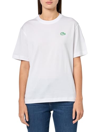 T-Shirt Femme Lacoste Crocodile Print Jersey en coton confortable