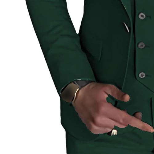 JEsilunmaMY Men's 3 Piece Double Breasted Suit Slim Fit Business Groom Tuxedo Suits Formal Suit for Wedding Prom Dinner Party2