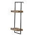 ZGHQHCDRH 12x6x27 Industrial Iron and Wood Two-Tier Wall Shelf with Plate Grooves