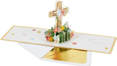 Hallmark Signature Religious Pop Up Card (Cross with Flowers)