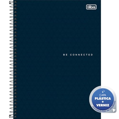 Tilibra - Caderno Espiral Capa Plástica Universitário 10 Matérias Neon Connect Masculino 160 Folhas