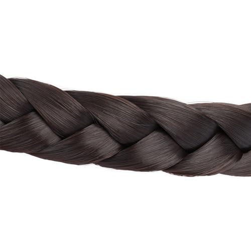 DIGUAN Width 0.9 inches Synthetic Hair Plaited Headband Braid With Teeth Hair Band Accessories for Women Girl (Chocolate)