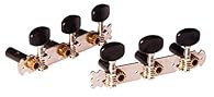 3+3 tuning machine set with chromium plated baseplate, black nylon rollers, and black pearl-style buttons. Designed to work with most classical guitars Original spare part for the Student Series RATIO: 14:1