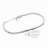  pulsera Familia, Madre, nacimiento, hijos, Colgante de Corazón con grabado – DB joyas Mamma Infinito