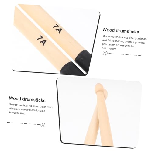 4 pares de baquetas de madera de arce para batería miniatura 6