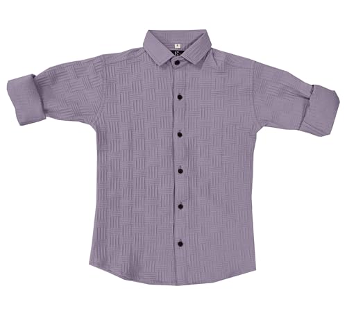 Image of Zilcon Boys Button Down chatai Shirt Long Sleeve Boys Summer Winter Outfits Size 3-16 Years (in, Age, 5 Years, 6 Years, Regular, Purple)