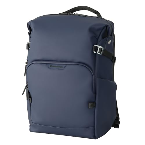 Image of VANGUARD VEO Lite B25L Camera & Everyday Backpack (Navy) - Fits Full-Frame Camera with 70-200mm Attached + 3-4 Lenses, 16 inch Laptop Storage, 3-Way Access, Convertible Daypack Design