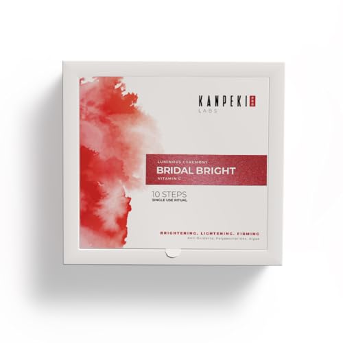 Kanpeki Labs Pro 10 Step Bridal Bright Facial Kit | Luminous Skin Ritual | Skin Brightening, Lightening, Whitening & Firming | Rich in Antioxidants, Algae | Suitable for All Skin Types | 209 g