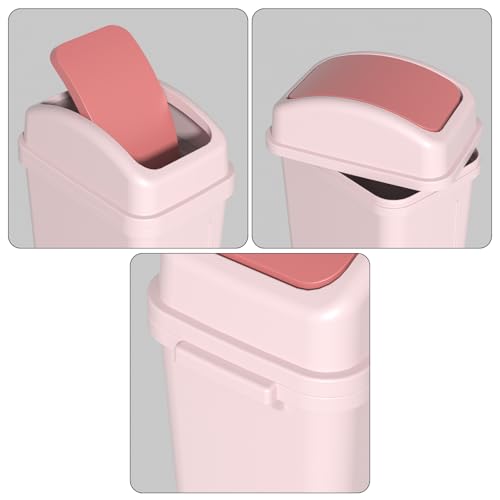 Cubo de basura de plástico con tapa oscilante Zopnny elimina desorden visual 3