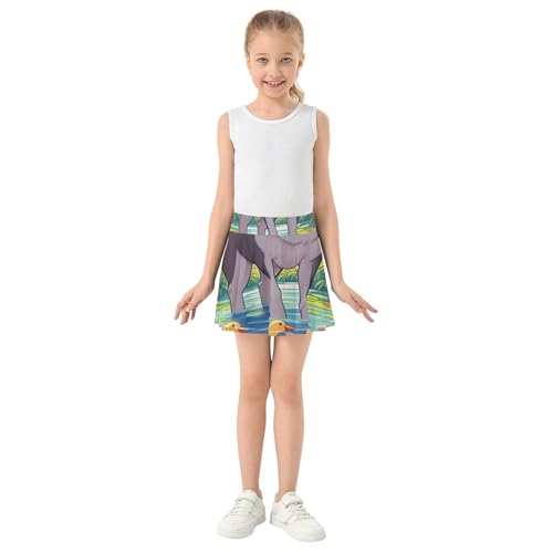 Dance Golf Athletic Shorts for Girls Skorts Toddler Tennis Skirts Teen Cheer Cute Dog Duck Pond 4t3