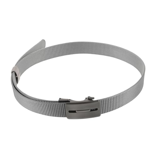 Men's Reversible Nylon Ratchet Belt Adjustable Automatic Buckle Web Belt for Jeans and Golf Versatile Grey Color Comfortable Fit for Waist