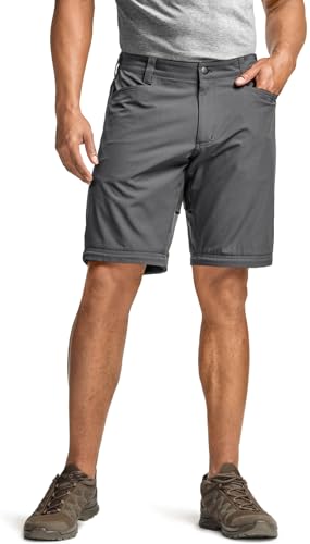 Image of CQR Men's Convertible Cargo Tactical Pants, Water Resistant Outdoor Hiking Pants, Zip Off Lightweight Stretch Work Pants