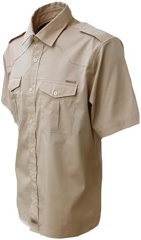 ROCK-IT Apparel® Man Shortsleeve Shirt Casual Worker Shirt Military Style US-Army Mens Workwear Shirt Made in Europe - Sizes S-5XL - Black Olive Charcoal Navy Brown Blue