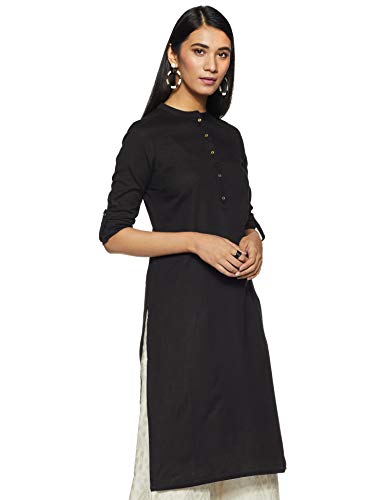 Image of W for Woman W Women's Straight Kurta (19FEW11542-211540M Black 6)