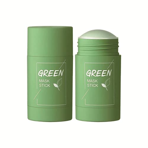 Green Tea Mask Stick，Pore Tight Eggplant Purifying Clay Stick Remove Blackheads Oil Control Deep Clean Moisturize For All Skin Types Types Men Women(green)
