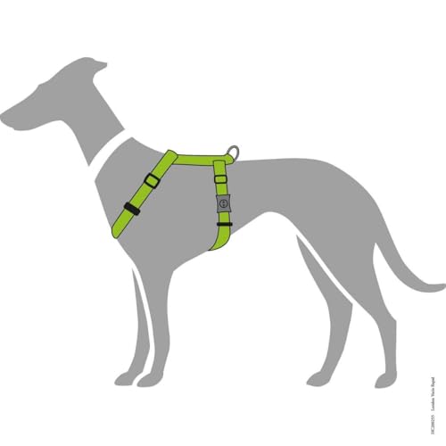 Hunter Geschirr London Vario Rapid | Limette | Größe Mini 18-30/XXS | 4-Fach verstellbar | mit Sicherheitsverschluss | weich & flexibel | reißfest & schnelltrocknend | leicht & pflegeleicht