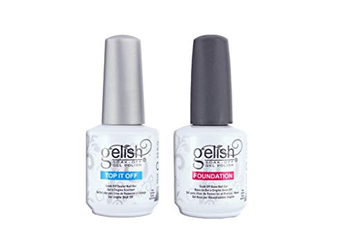 Gelish Top + Base Foundation Gel Harmony Soak off Gel Polish 15ml 0.5oz each