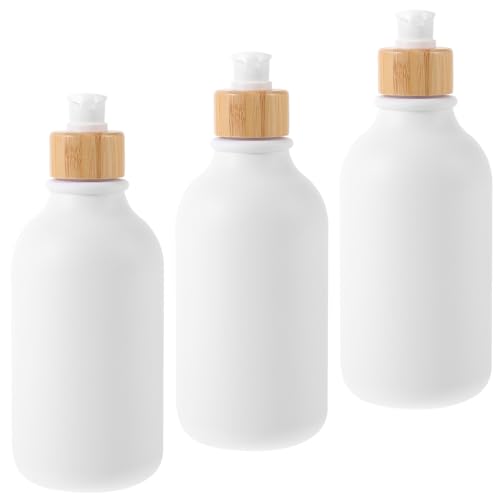 NULYLU Shampoo Dispensers 3pcs White Bathroom Shampoo Dispenser Pump Bottle for Soap Conditioner