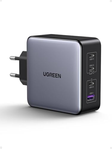 UGREEN Nexode 160W Cargador USB C GaNInfinity Adaptador de Corriente PD 3.1 PPS con 4 Puertos Compatible con iPhone 17 Pro MAX Air 16 15 14 13 Galaxy S26 25 24 Pixel 10 Pro iPad MacBook M5 M4