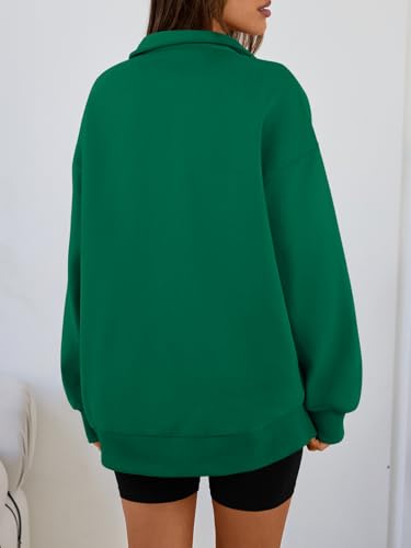 Image of Trendy Queen Women's Oversized Sweatshirts Half Quarter Zip Fleece Sweaters | Soft Cozy Zip Pullover, Comfort Warm Sweaters for Fall Winter, Fashion Mock Neck Outfits